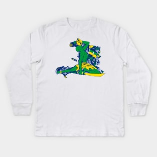 Brasil Neg Mawon of Haiti Kids Long Sleeve T-Shirt